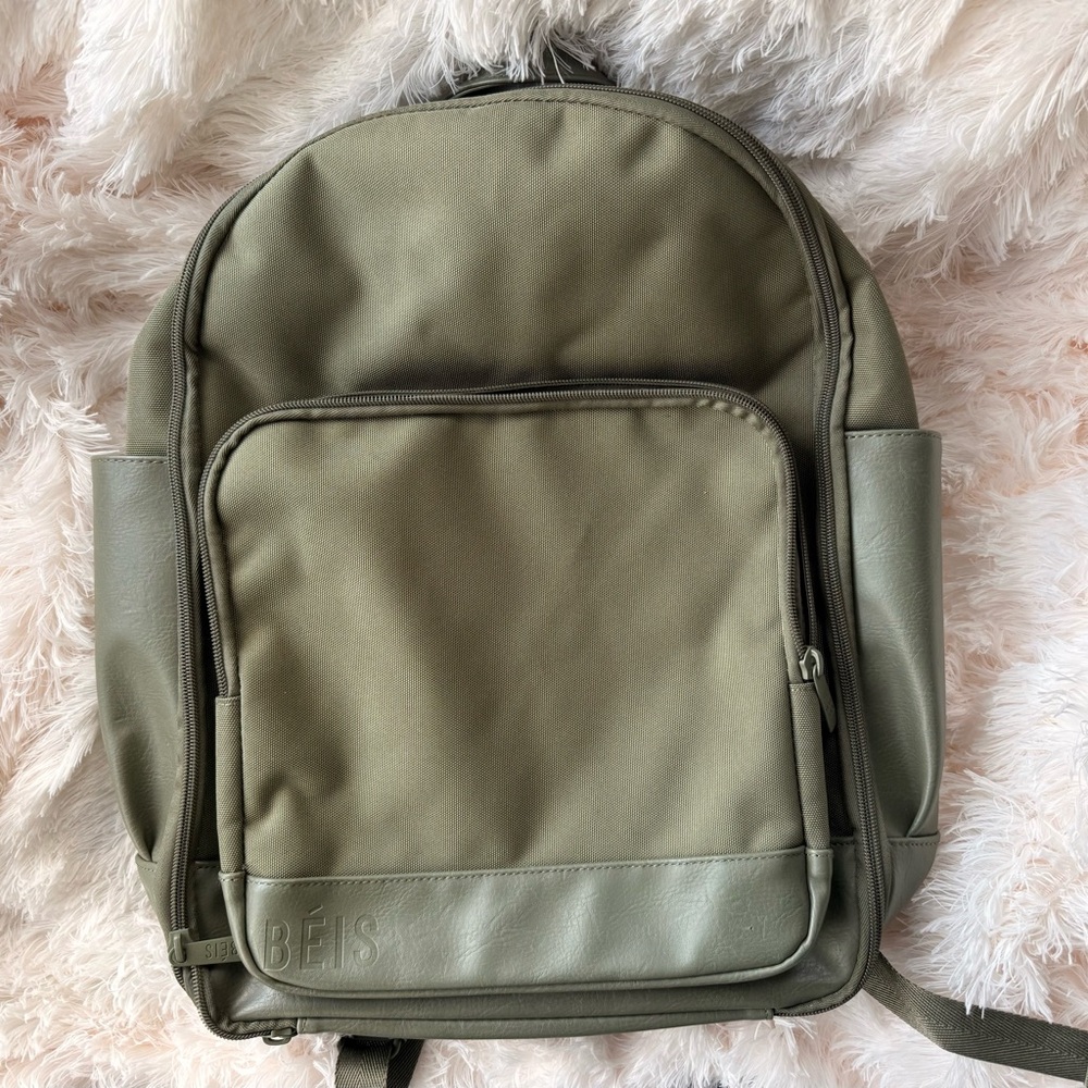 BEIS Olive Green Travel Backpack